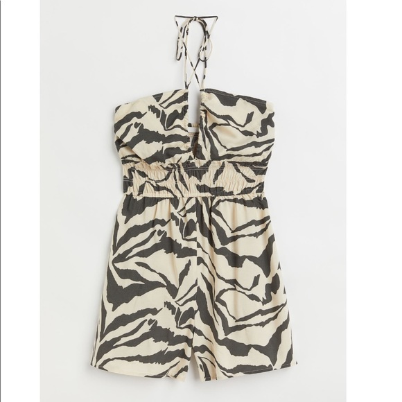 H&M Pants - H&M Zebra Print Halterneck Romper